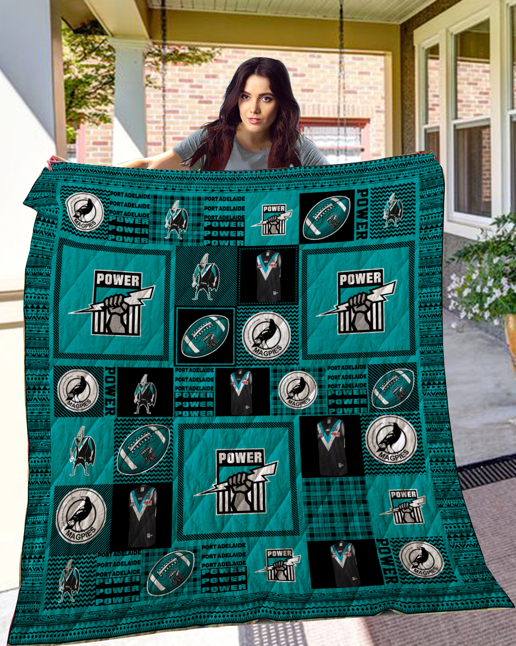 AFL Port Adelaide Power Quilt Blanket V1 AFL Port Adelaide Power Quilt Blanket V1