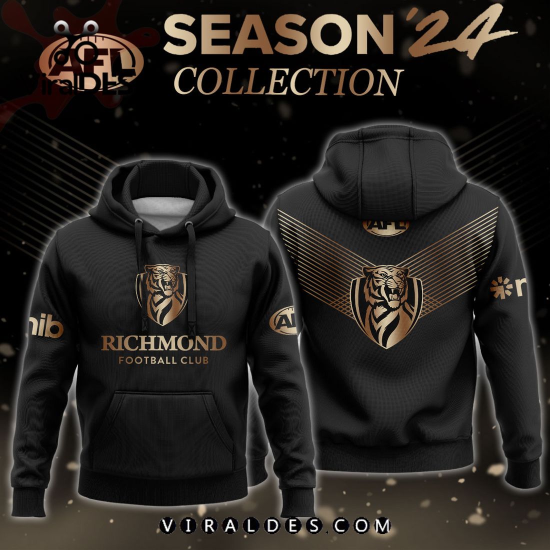 AFL Richmond Tigers Gold Premier 2024 Hoodie, Jogger, Cap AFL Richmond Tigers Gold Premier 2024 Hoodie, Jogger, Cap