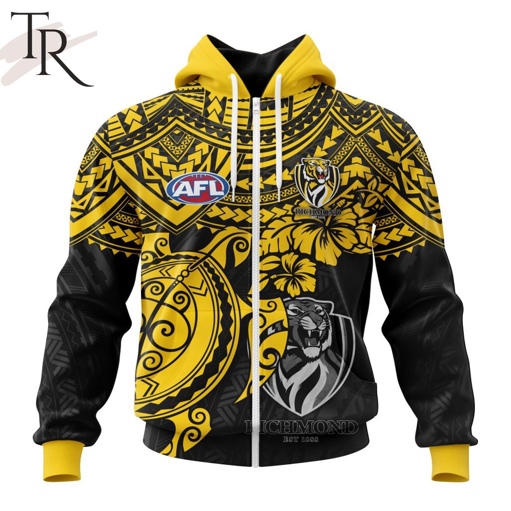 AFL Richmond Tigers Polynesian Concept Kits Hoodie – Torunstyle AFL Richmond Tigers Polynesian Concept Kits Hoodie – Torunstyle