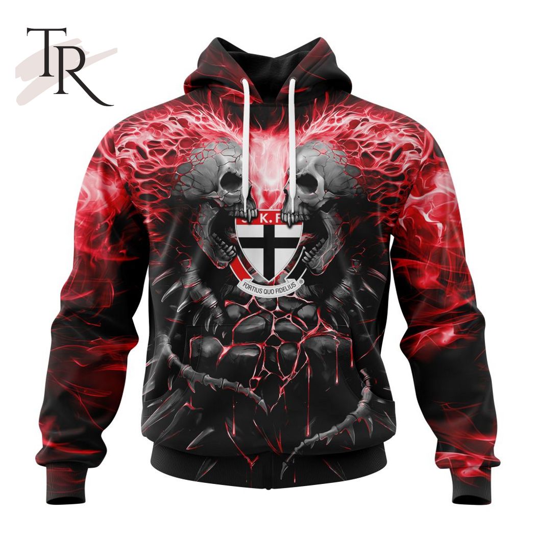 AFL St Kilda Football Club Special Skull Art Design Hoodie AFL St Kilda Football Club Special Skull Art Design Hoodie