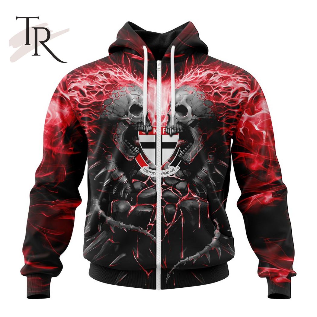AFL St Kilda Football Club Special Skull Art Design Hoodie AFL St Kilda Football Club Special Skull Art Design Hoodie