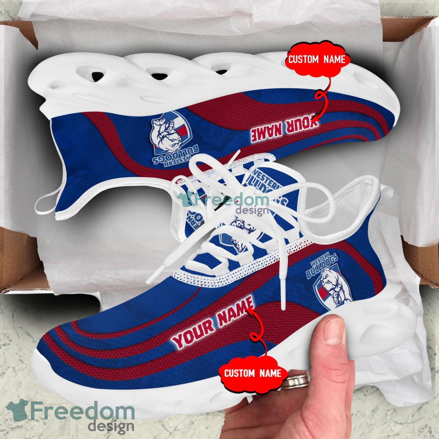 AFL Western Bulldogs Custom Name Blue Max Soul Shoes AFL Western Bulldogs Custom Name Blue Max Soul Shoes