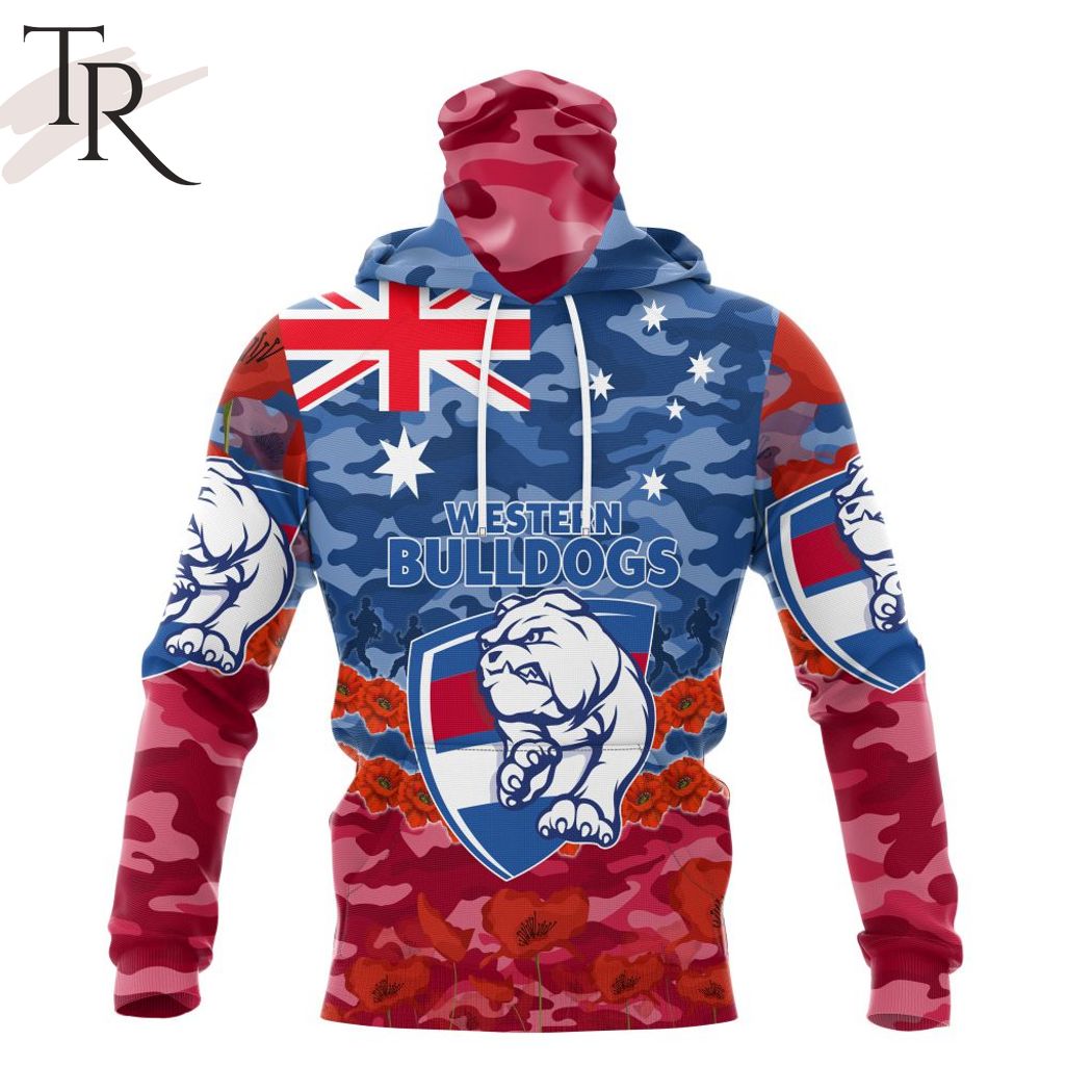 AFL Western Bulldogs Special ANZAC Day Design Lest We Forget Hoodie AFL Western Bulldogs Special ANZAC Day Design Lest We Forget Hoodie