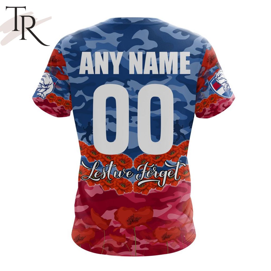 AFL Western Bulldogs Special ANZAC Day Design Lest We Forget Hoodie AFL Western Bulldogs Special ANZAC Day Design Lest We Forget Hoodie