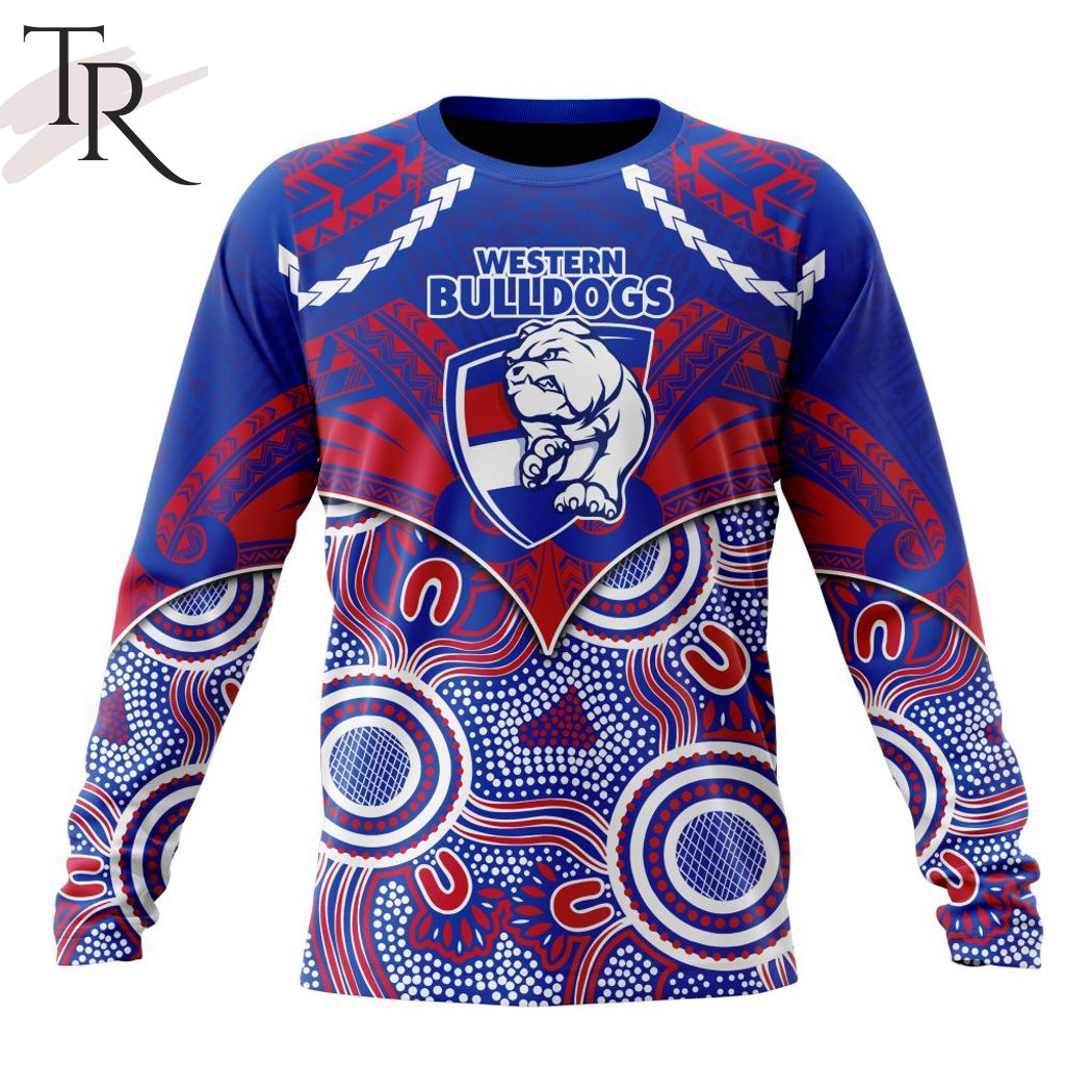 AFL Western Bulldogs Special Indigenous Mix Polynesian Design Hoodie – Torunstyle AFL Western Bulldogs Special Indigenous Mix Polynesian Design Hoodie – Torunstyle