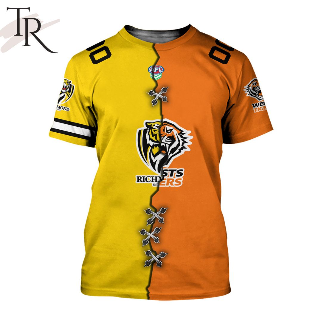AFL x NRL Special Design Collection Select Any 2 Teams to Mix and Match! T-Shirt – soulcals.com AFL x NRL Special Design Collection Select Any 2 Teams to Mix and Match! T-Shirt – soulcals.com