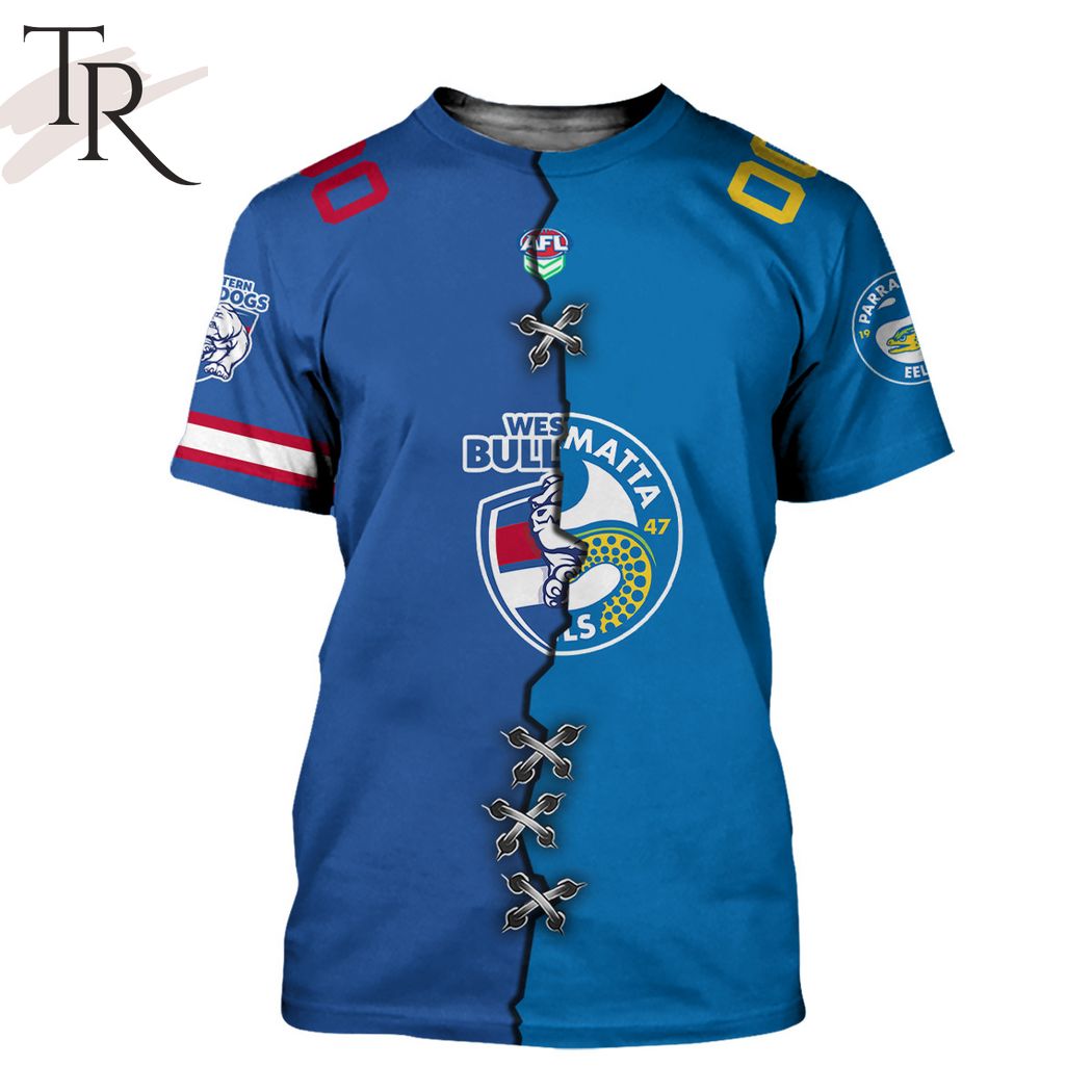 AFL x NRL Special Design Collection Select Any 2 Teams to Mix and Match! T-Shirt – soulcals.com AFL x NRL Special Design Collection Select Any 2 Teams to Mix and Match! T-Shirt – soulcals.com