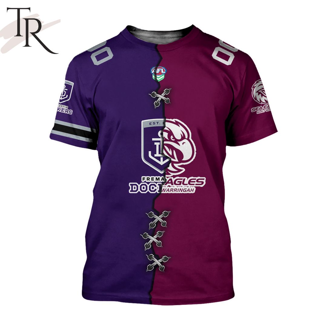 AFL x NRL Special Design Collection Select Any 2 Teams to Mix and Match! T-Shirt – soulcals.com AFL x NRL Special Design Collection Select Any 2 Teams to Mix and Match! T-Shirt – soulcals.com