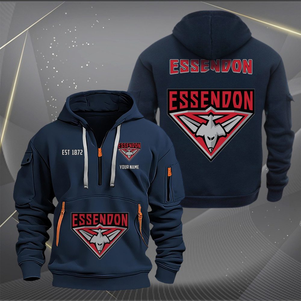 AFL Essendon Personalized Half-zip Hoodie Gift For Fans AFL Essendon Personalized Half-zip Hoodie Gift For Fans
