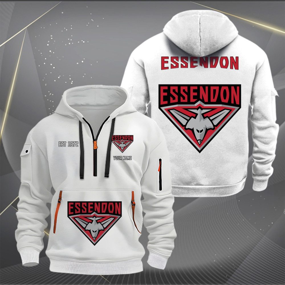AFL Essendon Personalized Half-zip Hoodie Gift For Fans AFL Essendon Personalized Half-zip Hoodie Gift For Fans