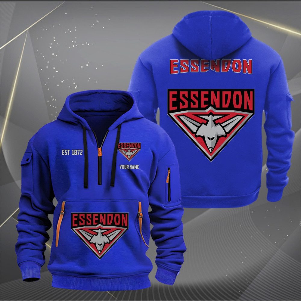 AFL Essendon Personalized Half-zip Hoodie Gift For Fans AFL Essendon Personalized Half-zip Hoodie Gift For Fans
