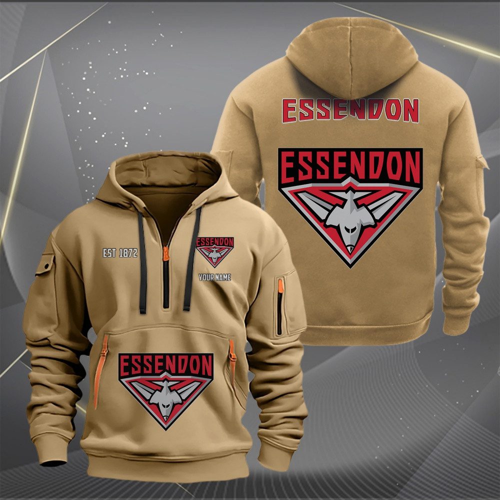 AFL Essendon Personalized Half-zip Hoodie Gift For Fans AFL Essendon Personalized Half-zip Hoodie Gift For Fans