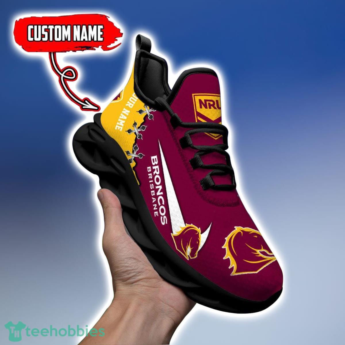Brisbane Broncos Personalized Name NRL Premium Luxury Max Soul Shoes Best Gift For Fans Brisbane Broncos Personalized Name NRL Premium Luxury Max Soul Shoes Best Gift For Fans