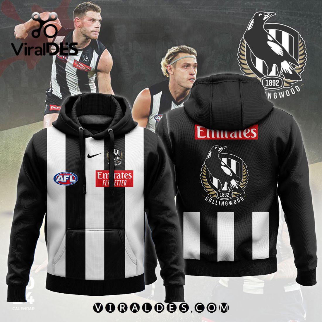 Collingwood Football AFL Long Sleeve Tracksuit Set Collingwood Football AFL Long Sleeve Tracksuit Set