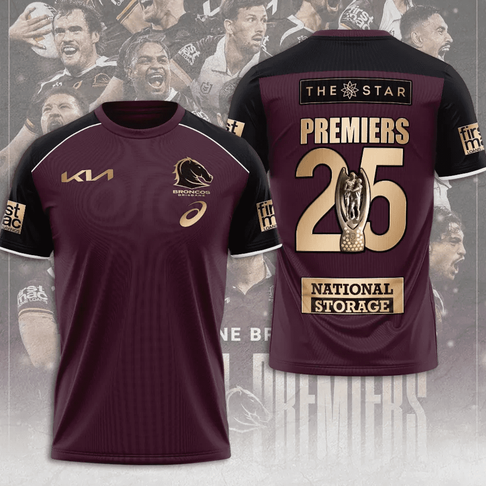Brisbane Broncos 2025 Premiership NRL Final Game 3D Apparel Brisbane Broncos 2025 Premiership NRL Final Game 3D Apparel
