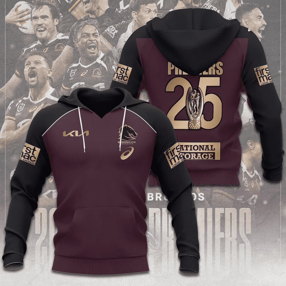 Brisbane Broncos 2025 Premiership NRL Final Game 3D Apparel Brisbane Broncos 2025 Premiership NRL Final Game 3D Apparel
