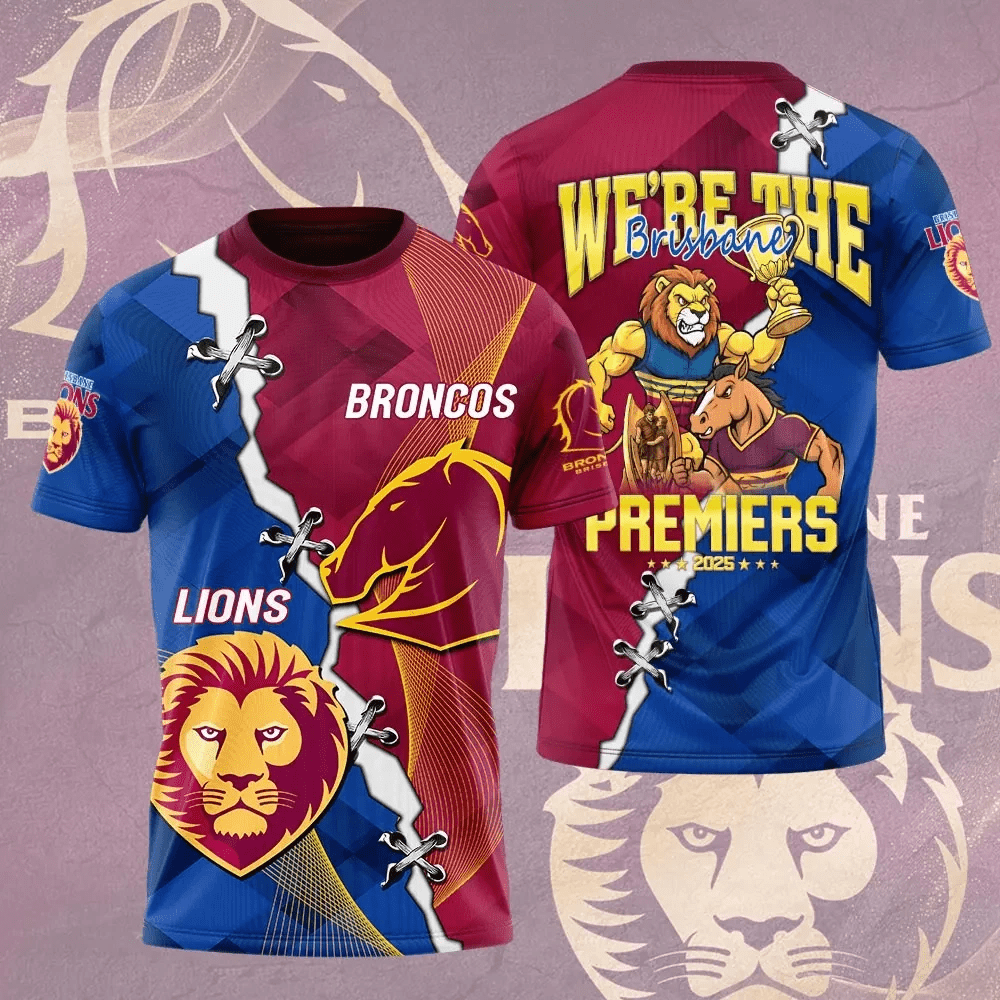 Brisbane Lions x Brisbane Broncos 2025 Premiers 3D Apparel Brisbane Lions x Brisbane Broncos 2025 Premiers 3D Apparel