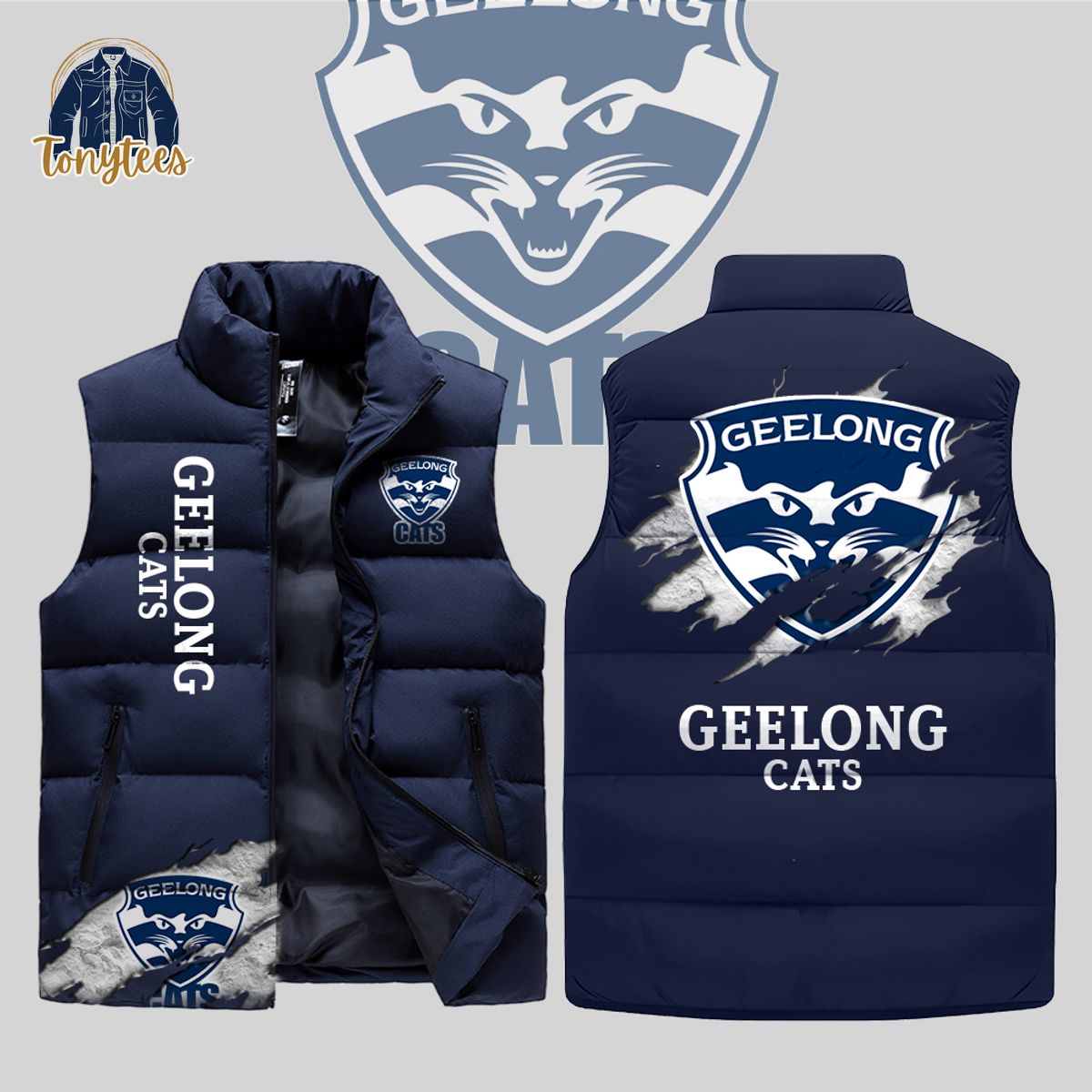 Geelong Football Club Cats AFL Sleeveless Jacket Geelong Football Club Cats AFL Sleeveless Jacket