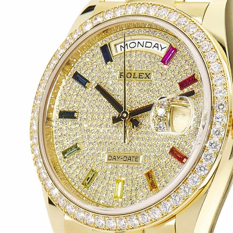 Rolex Day-Date 128348RBR “Pave Diamond Dial” Perfect Edition 1:1 Rolex Day-Date 128348RBR “Pave Diamond Dial” Perfect Edition 1:1