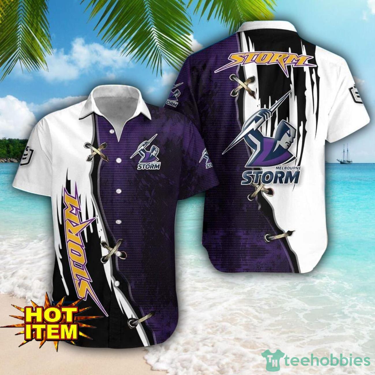 Melbourne Storm Logo Team Printed 3D Hawaiian Shirt Beach Summer Gift Melbourne Storm Logo Team Printed 3D Hawaiian Shirt Beach Summer Gift