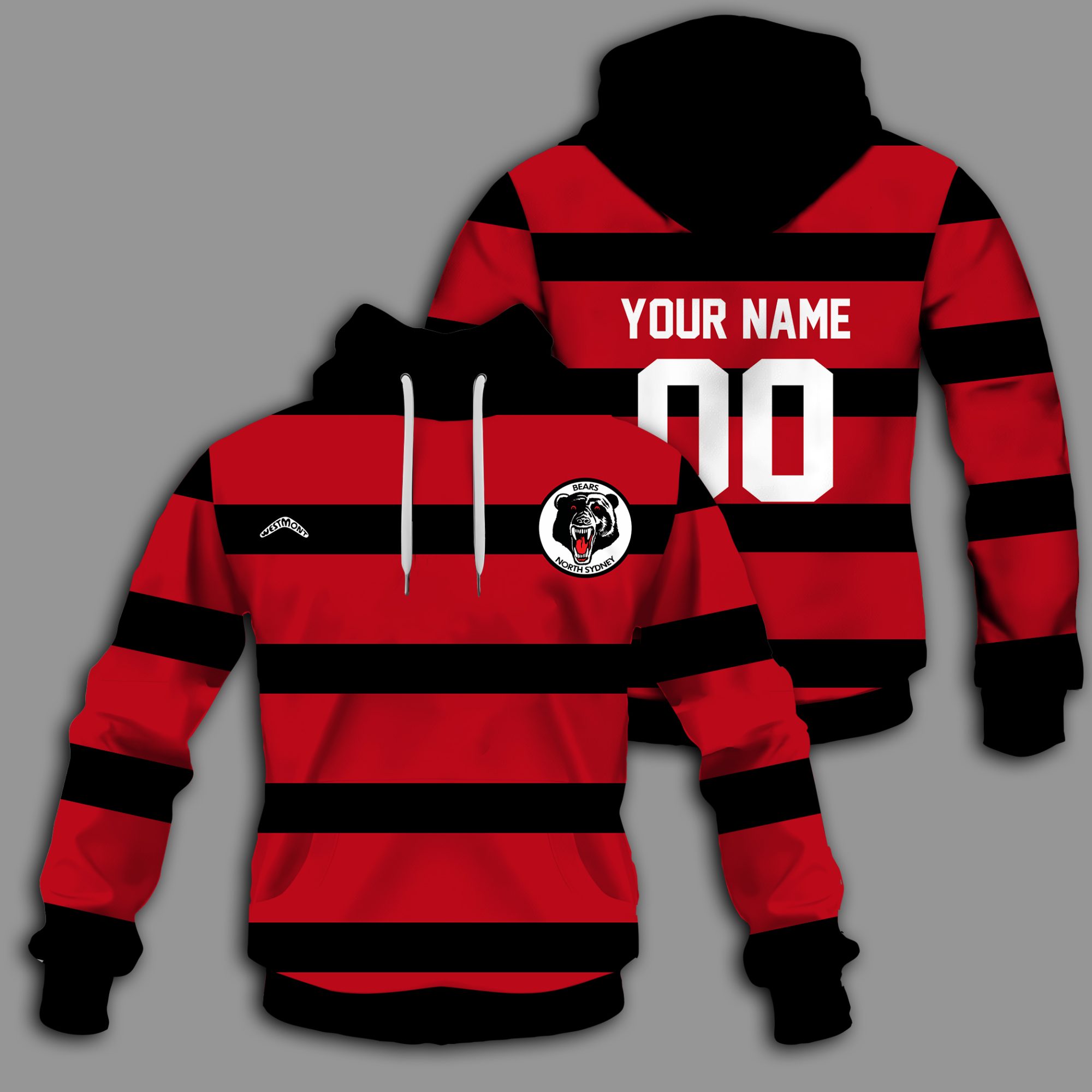 Personalized NSWRFL/ NRL 1978 North Sydney Bears Vintage Hoodie TShirt Jersey Personalized NSWRFL/ NRL 1978 North Sydney Bears Vintage Hoodie TShirt Jersey