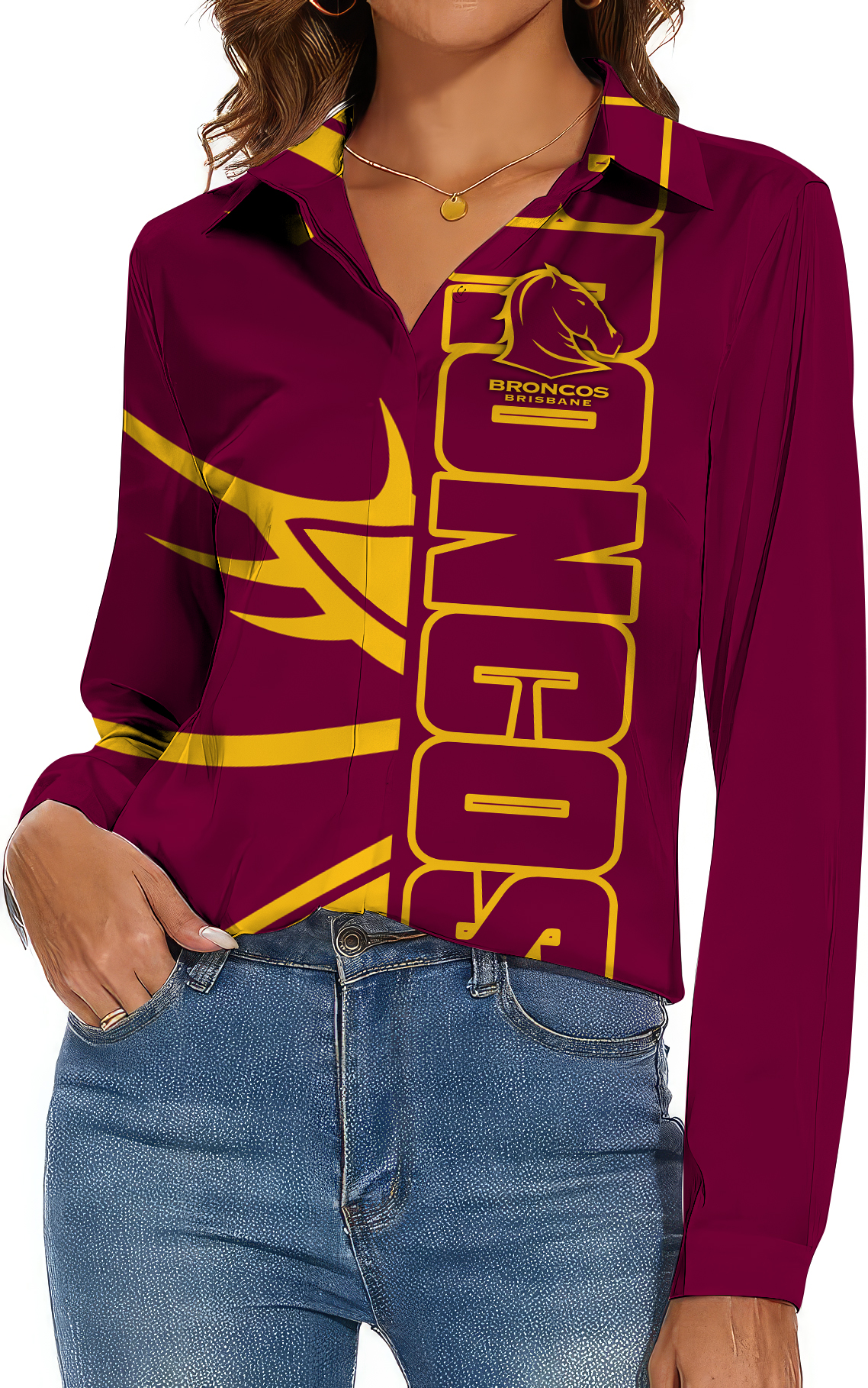 Brisbane Broncos Women’s Long Sleeve Shirt Slub Linen Personalized Gift For Footy fans v4 Brisbane Broncos Women’s Long Sleeve Shirt Slub Linen Personalized Gift For Footy fans v4