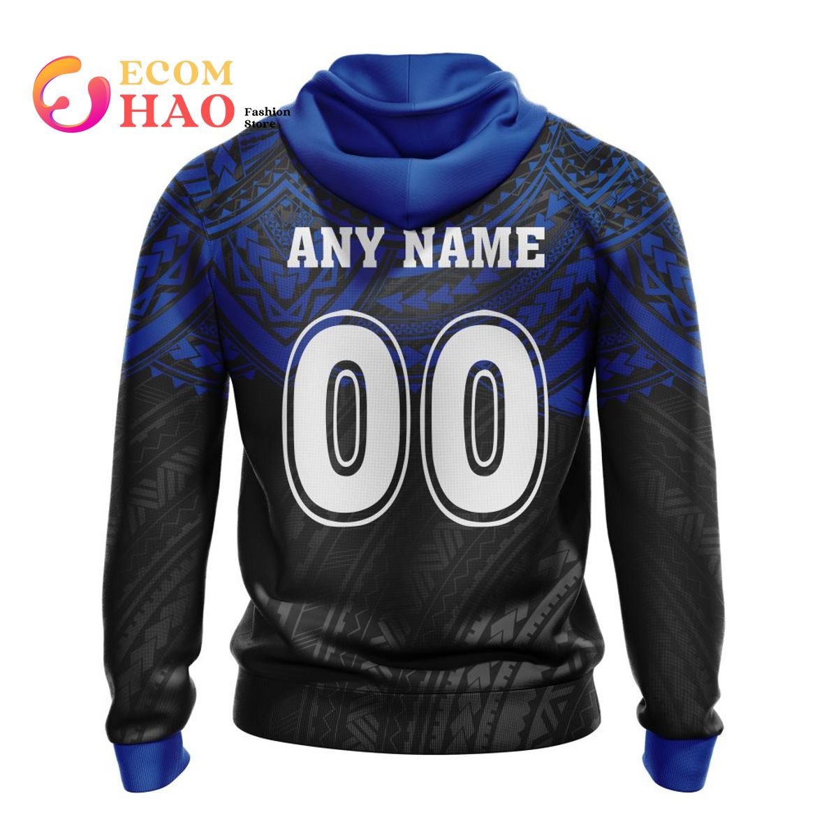 NRL Canterbury-Bankstown Bulldogs Custom Name Number Polynesian Pullover Hoodie NRL Canterbury-Bankstown Bulldogs Custom Name Number Polynesian Pullover Hoodie