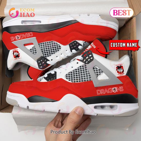 St. George Illawarra Dragons Pattern Logo Custom Name Air Jordan 4 Shoes, Sneaker St. George Illawarra Dragons Pattern Logo Custom Name Air Jordan 4 Shoes, Sneaker