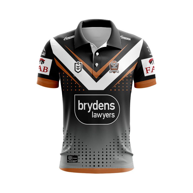 NRL Wests Tigers Custom Name Number 2024 Home Jersey Polo Shirt NRL Wests Tigers Custom Name Number 2024 Home Jersey Polo Shirt