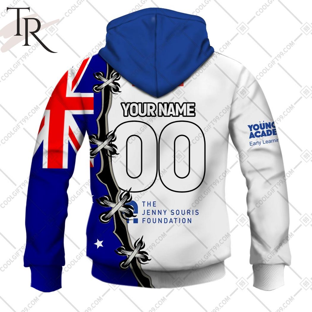 Personalized NRL Canterbury Bankstown Bulldogs Home Jersey Mix Flag Hoodie Personalized NRL Canterbury Bankstown Bulldogs Home Jersey Mix Flag Hoodie