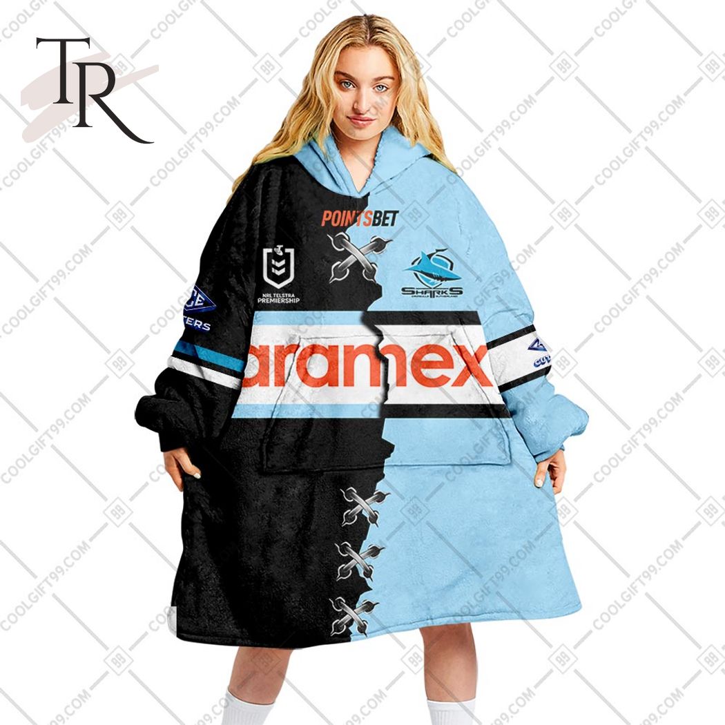 Personalized NRL Cronulla Sutherland Sharks Mix V2 Jersey Oodie, Flanket, Blanket Hoodie, Snuggie Personalized NRL Cronulla Sutherland Sharks Mix V2 Jersey Oodie, Flanket, Blanket Hoodie, Snuggie