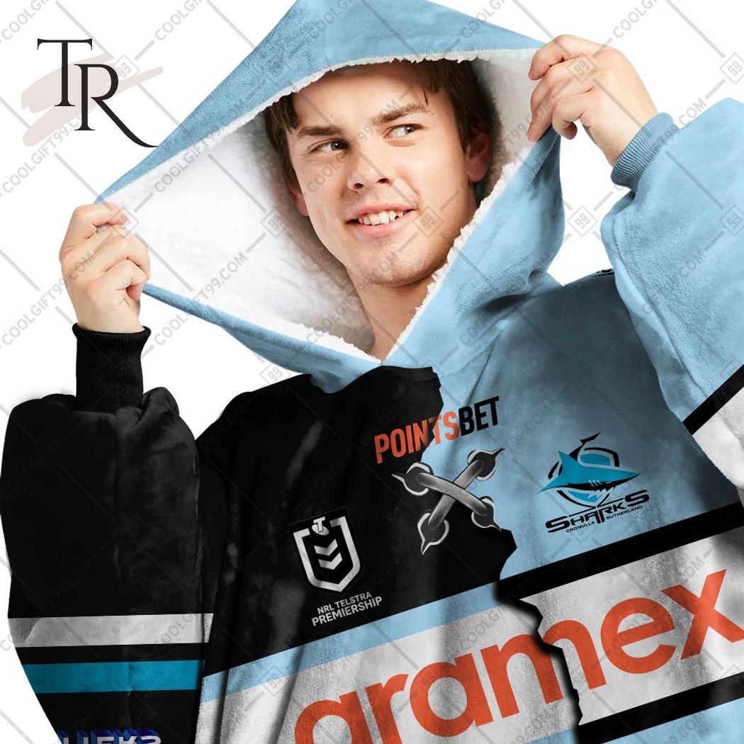 Personalized NRL Cronulla Sutherland Sharks Mix V2 Jersey Oodie, Flanket, Blanket Hoodie, Snuggie Personalized NRL Cronulla Sutherland Sharks Mix V2 Jersey Oodie, Flanket, Blanket Hoodie, Snuggie