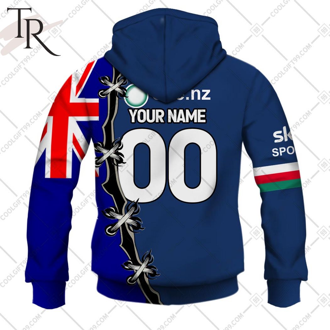 Personalized NRL New Zealand Warriors Home Jersey Mix Flag Hoodie Personalized NRL New Zealand Warriors Home Jersey Mix Flag Hoodie