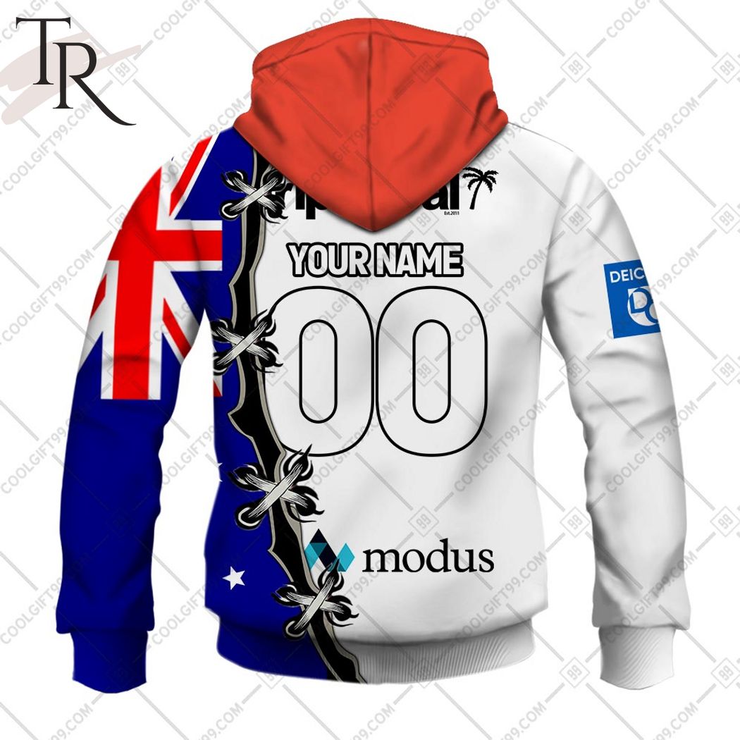 Personalized NRL St. George Illawarra Dragons Home Jersey Mix Flag Hoodie Personalized NRL St. George Illawarra Dragons Home Jersey Mix Flag Hoodie