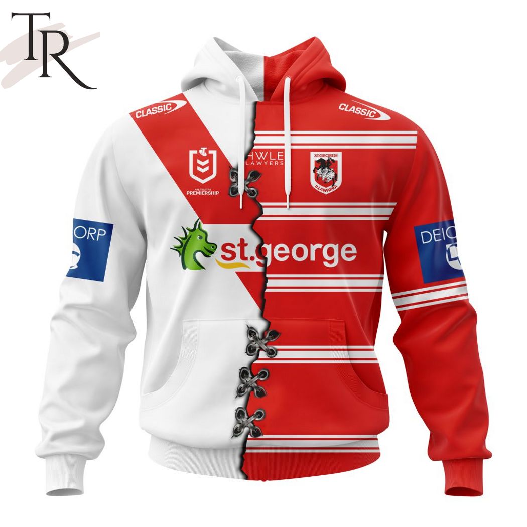 Personalized NRL St. George Illawarra Dragons Home Mix Away Kits Hoodie Personalized NRL St. George Illawarra Dragons Home Mix Away Kits Hoodie
