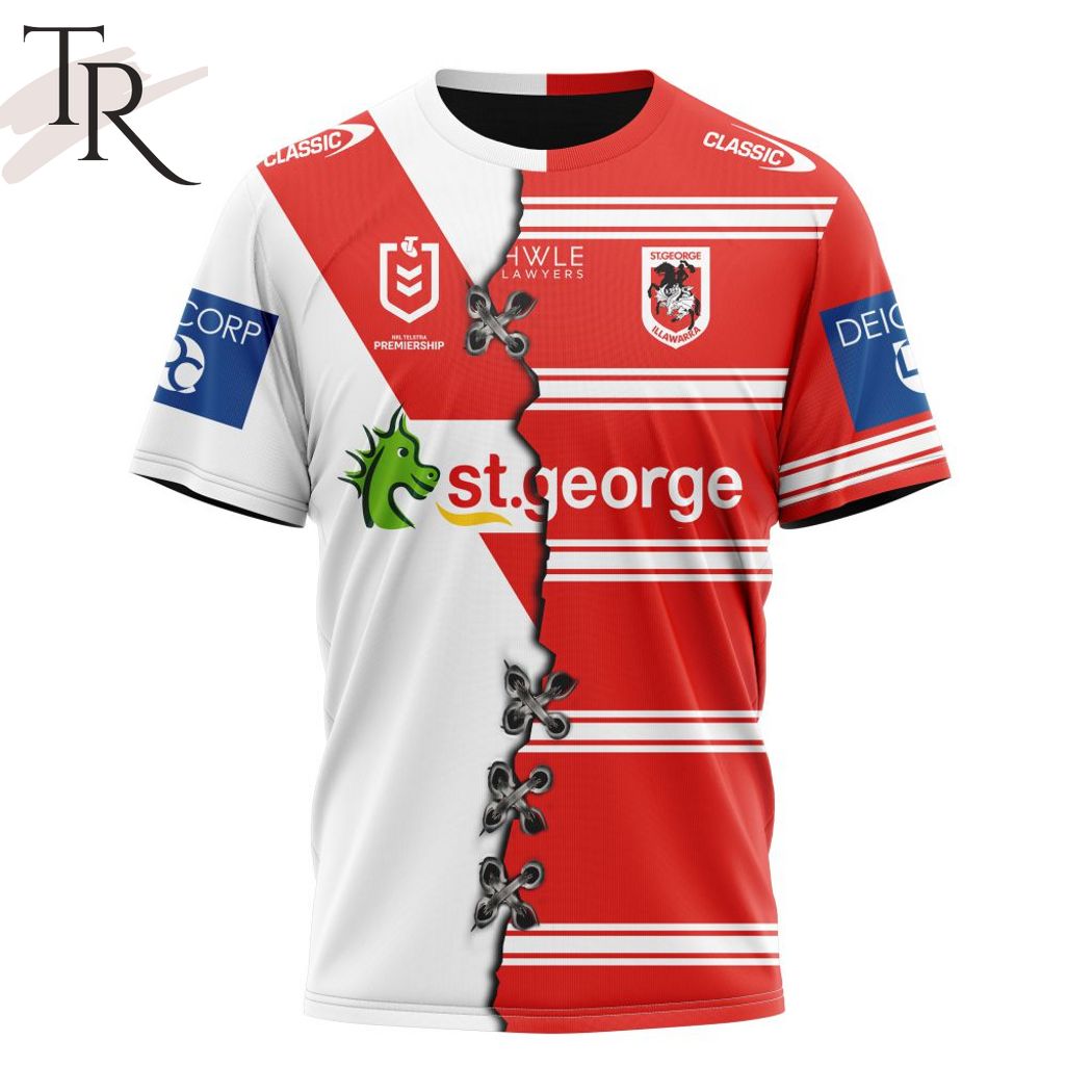 Personalized NRL St. George Illawarra Dragons Home Mix Away Kits Hoodie Personalized NRL St. George Illawarra Dragons Home Mix Away Kits Hoodie