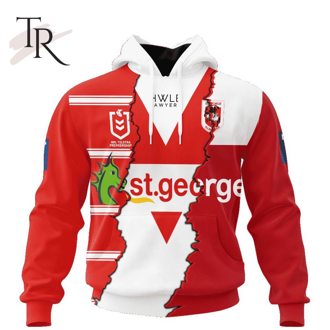 Personalized NRL St. George Illawarra Dragons Special Mix Jersey Hoodie 3D Personalized NRL St. George Illawarra Dragons Special Mix Jersey Hoodie 3D