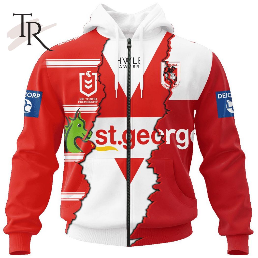 Personalized NRL St. George Illawarra Dragons Special Mix Jersey Hoodie 3D Personalized NRL St. George Illawarra Dragons Special Mix Jersey Hoodie 3D