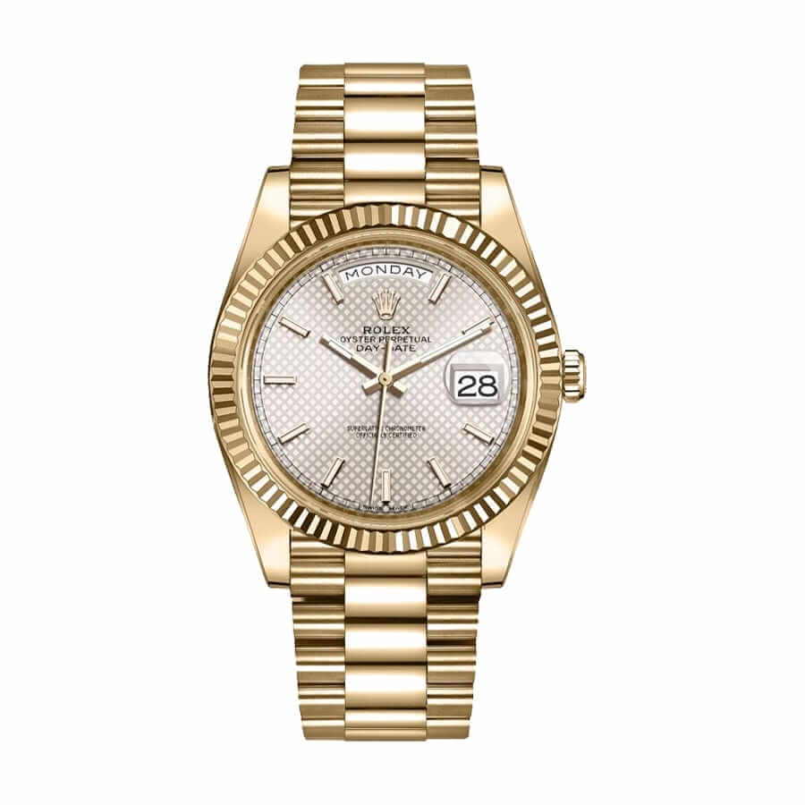 Rolex Day-Date 228238-0004 “Diagonal Silver” Premium 1:1 Rolex Day-Date 228238-0004 “Diagonal Silver” Premium 1:1