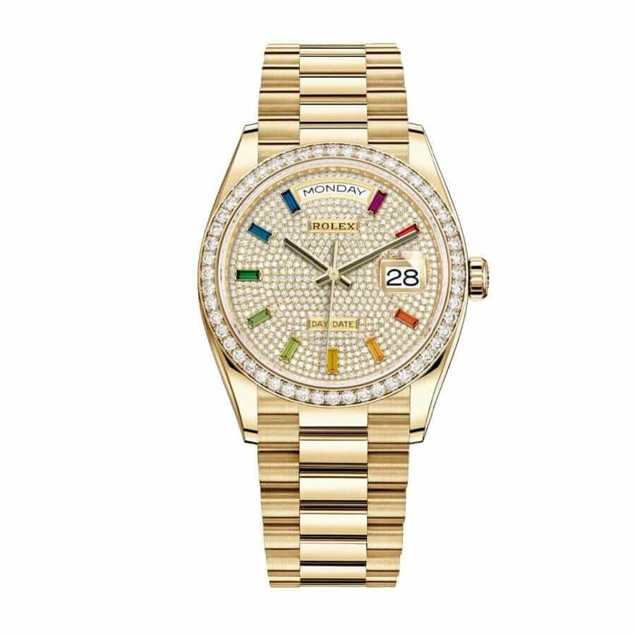 Rolex Day-Date 128348RBR “Pave Diamond Dial” Perfect Edition 1:1 Rolex Day-Date 128348RBR “Pave Diamond Dial” Perfect Edition 1:1