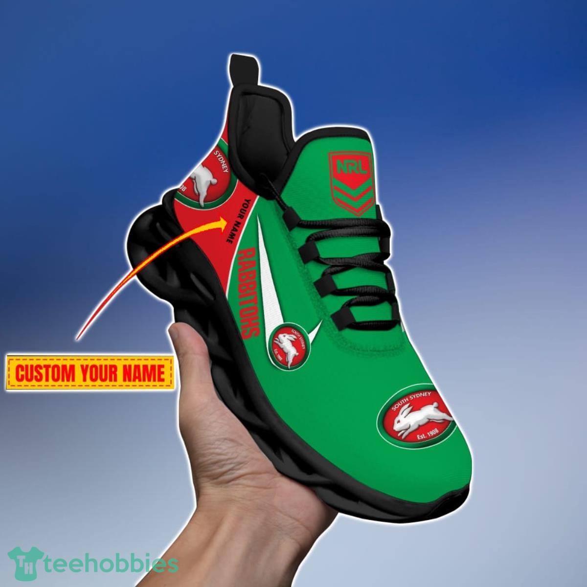 South Sydney Rabbitohs Personalized Name NRL Max Soul Shoes Gift Fans South Sydney Rabbitohs Personalized Name NRL Max Soul Shoes Gift Fans