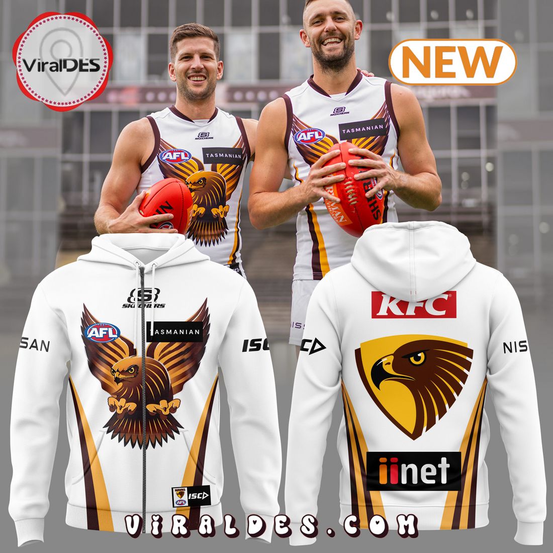 Special New AFL Hawthorn Hawks White Hoodie Special New AFL Hawthorn Hawks White Hoodie