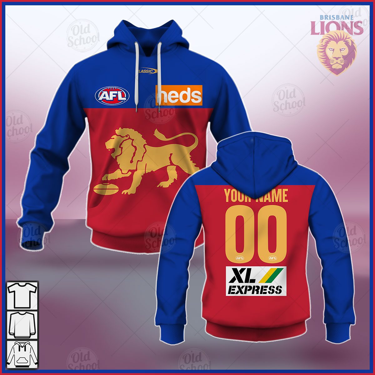 AFL Brisbane Lions Custom Name Number 2021 Away Guernsey Pullover Hoodie AFL Brisbane Lions Custom Name Number 2021 Away Guernsey Pullover Hoodie