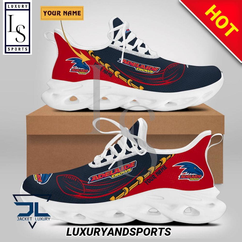 AFL Adelaide Crows Custom Name Black Red Logo Max Soul Shoes AFL Adelaide Crows Custom Name Black Red Logo Max Soul Shoes