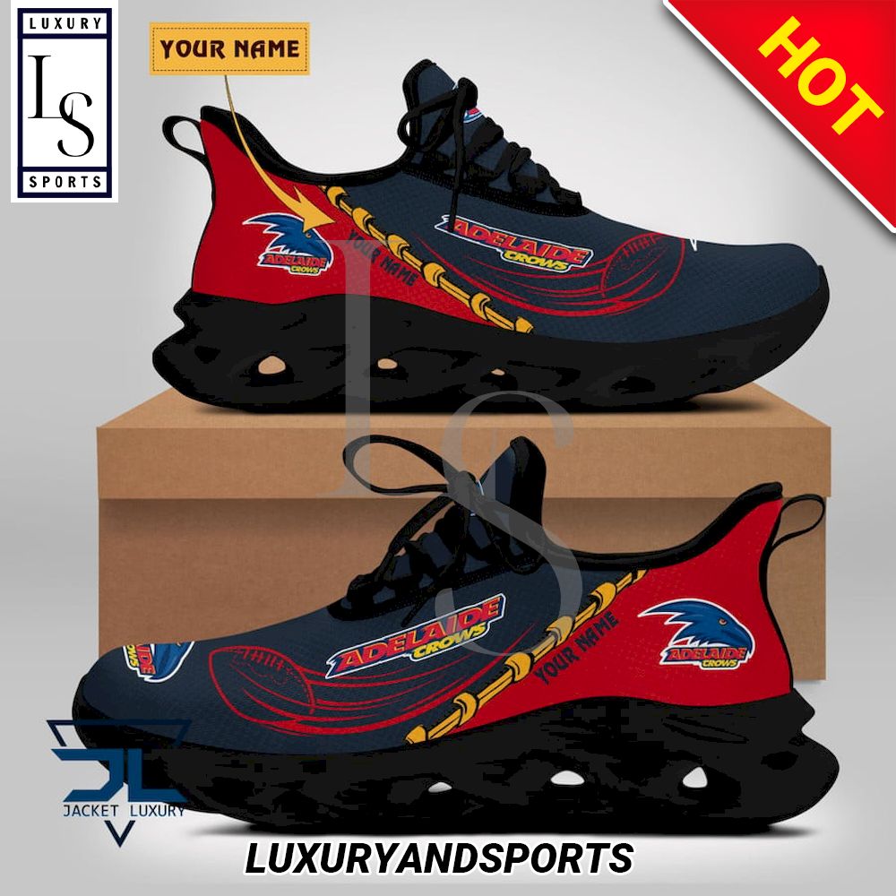AFL Adelaide Crows Custom Name Black Red Logo Max Soul Shoes AFL Adelaide Crows Custom Name Black Red Logo Max Soul Shoes