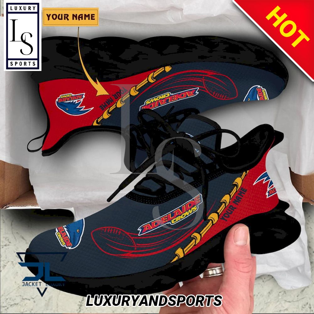 AFL Adelaide Crows Custom Name Black Red Logo Max Soul Shoes AFL Adelaide Crows Custom Name Black Red Logo Max Soul Shoes
