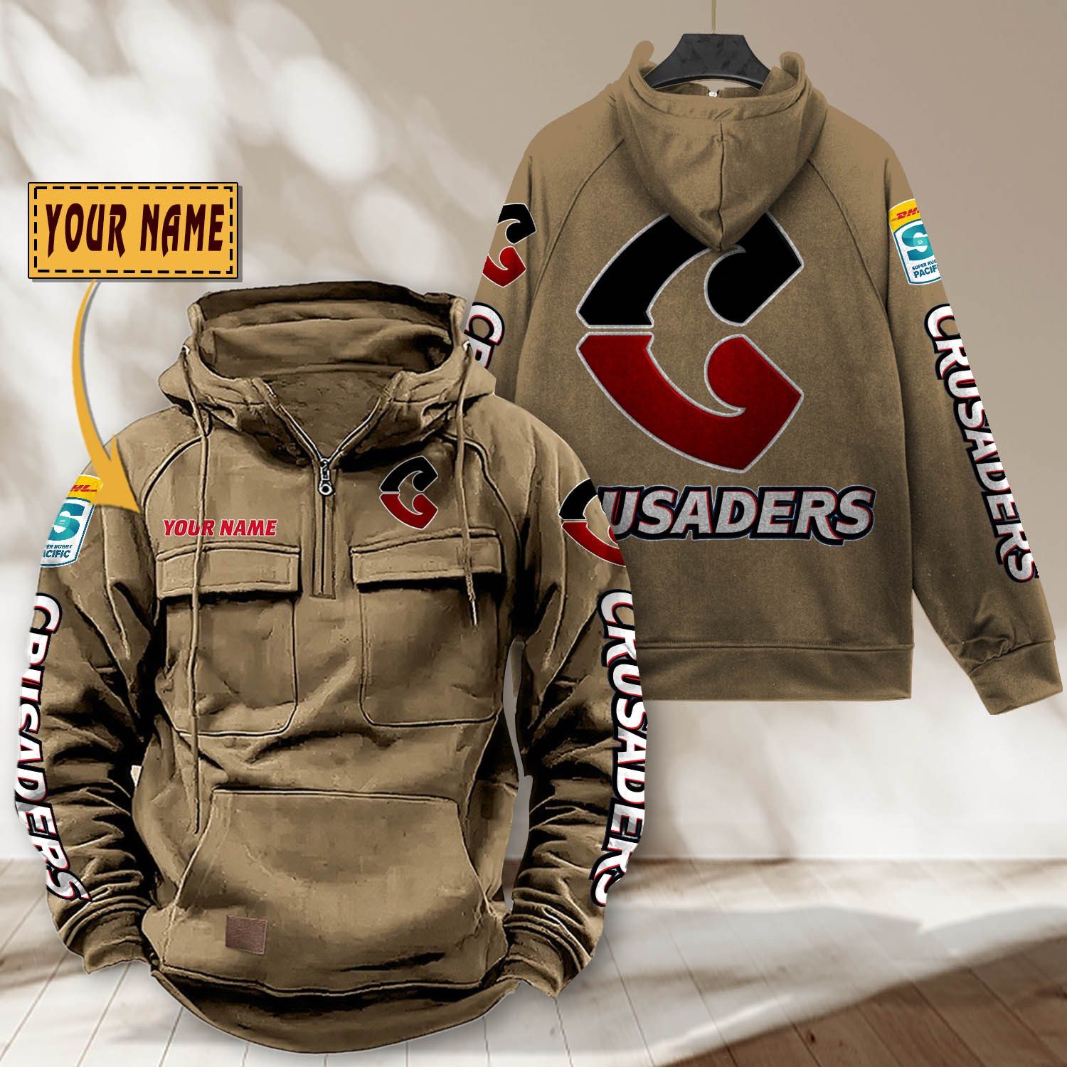 Super Rugby Crusaders Personalized Tactical Half-zip Hoodie Gift For Fans Super Rugby Crusaders Personalized Tactical Half-zip Hoodie Gift For Fans