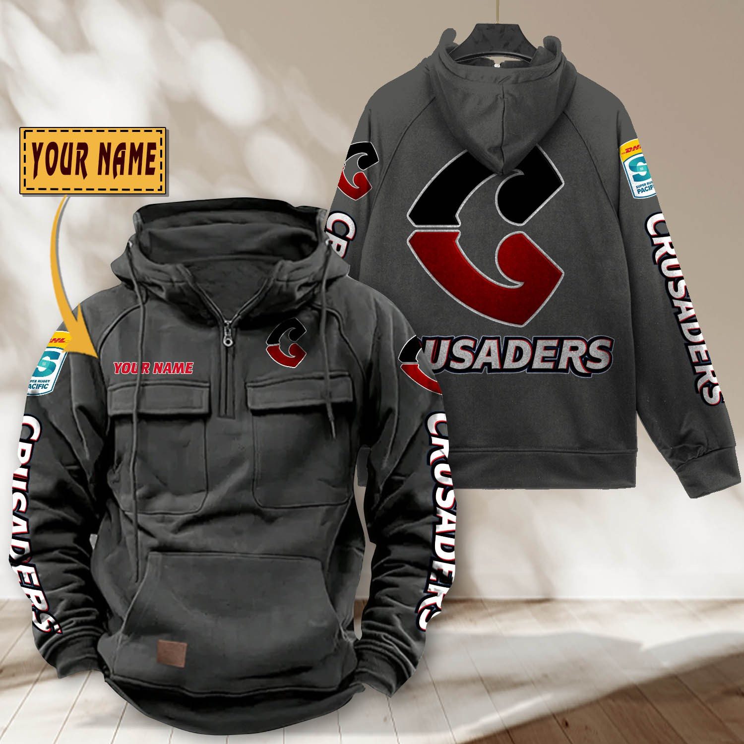 Super Rugby Crusaders Personalized Tactical Half-zip Hoodie Gift For Fans Super Rugby Crusaders Personalized Tactical Half-zip Hoodie Gift For Fans