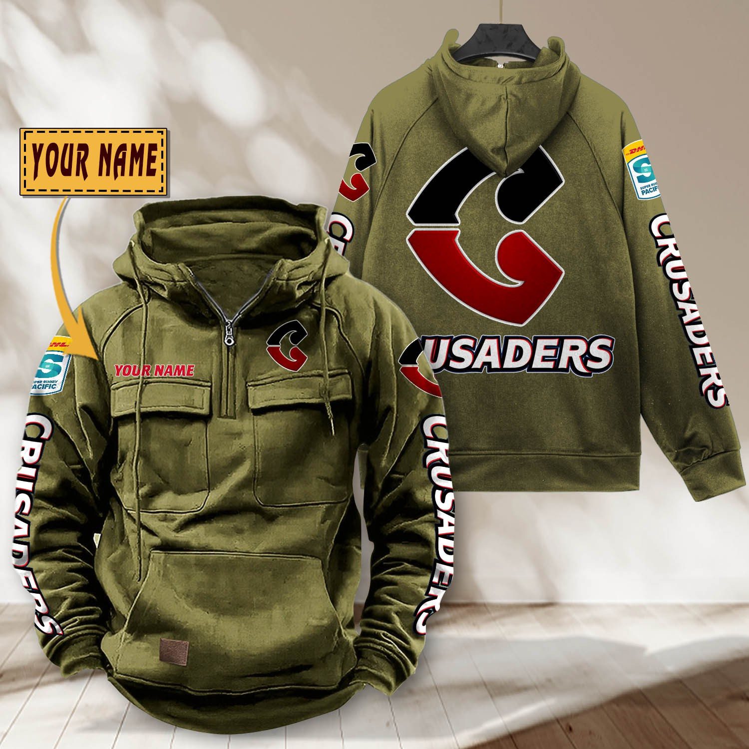 Super Rugby Crusaders Personalized Tactical Half-zip Hoodie Gift For Fans Super Rugby Crusaders Personalized Tactical Half-zip Hoodie Gift For Fans