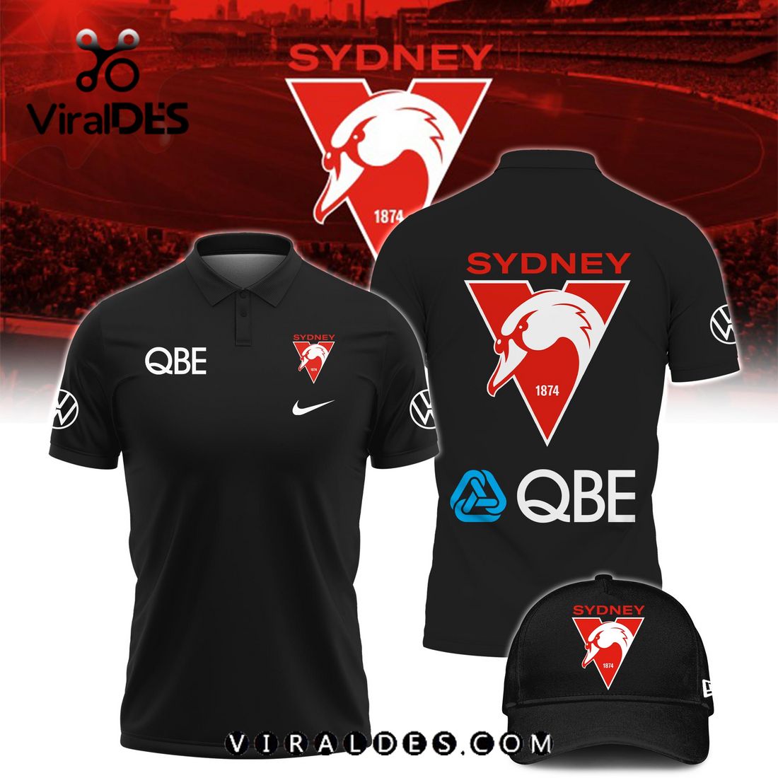 Sydney Swans AFL Polo, Cap Limited Edition Sydney Swans AFL Polo, Cap Limited Edition